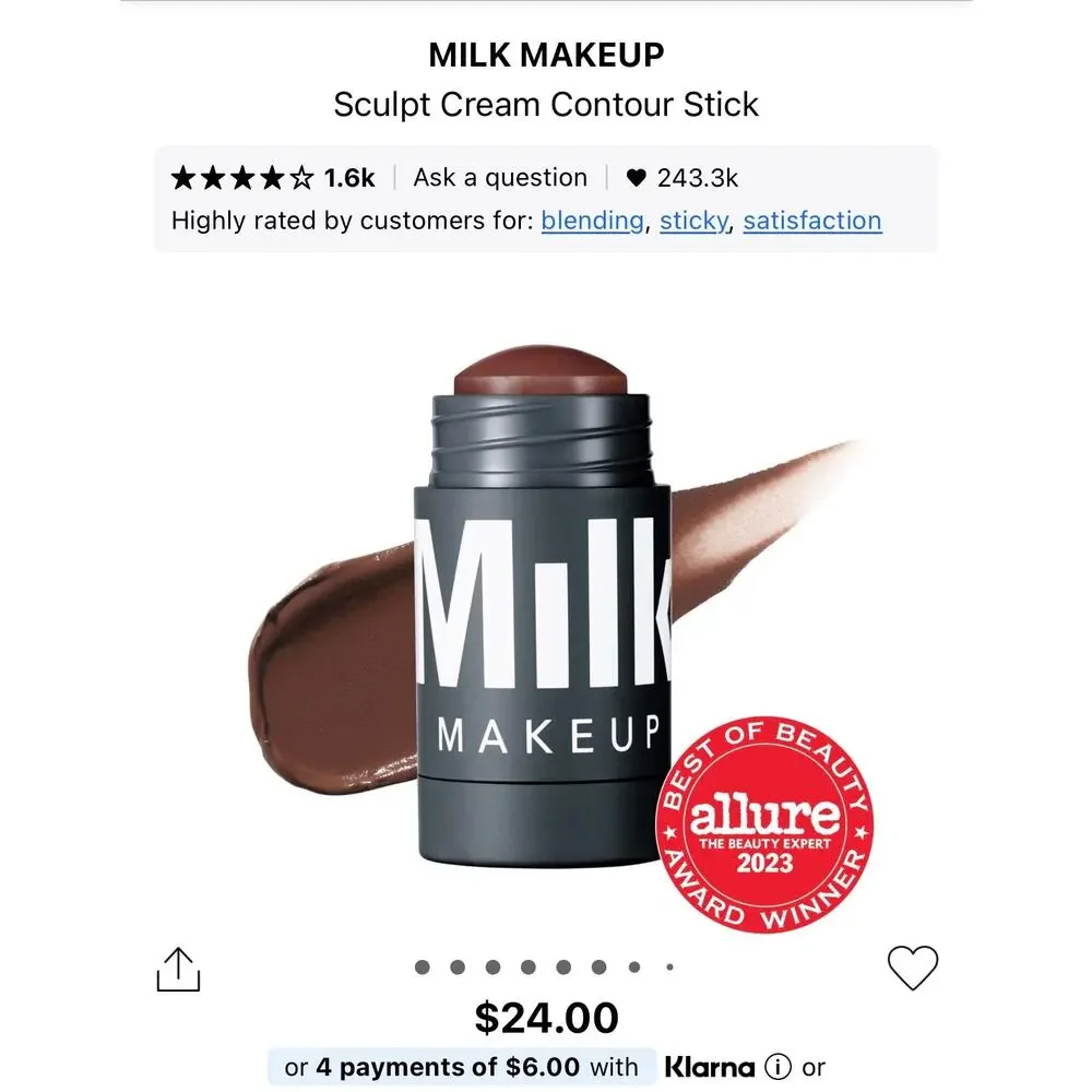 New Two (2) Milk Sculpt Stick - Shimmer